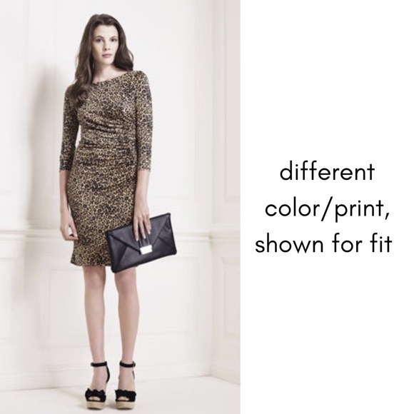 LK Bennett 100% Silk Wilder Animal Print Ruched Dress Rose 12 - Picture 4 of 17